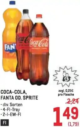 Metro Coca-cola, fanta od. sprite Angebot