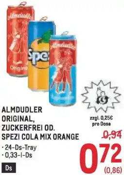 Metro Original, zuckerfrei od. spezi cola mix orange Angebot