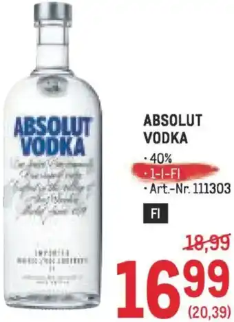 Metro Vodka Angebot