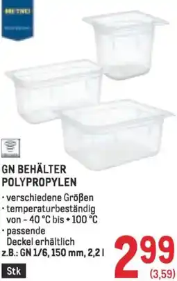 Metro Behälter polypropylen Angebot