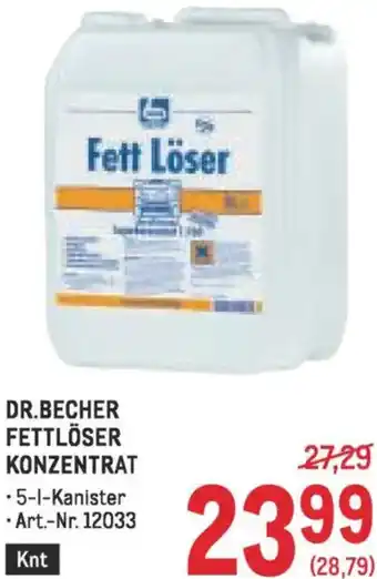 Metro Fettlöser konzentrat Angebot