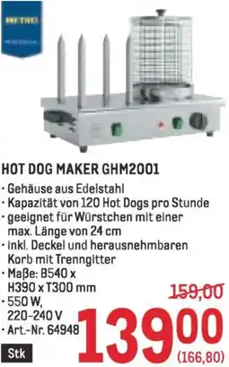 Metro Hot dog maker Angebot
