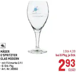 Metro Mäser g'spritzter glas modern Angebot