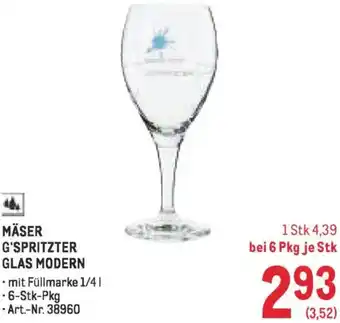Metro Mäser g'spritzter glas modern Angebot
