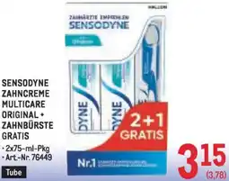 Metro Zahncreme multicare original + zahnbürste gratis Angebot