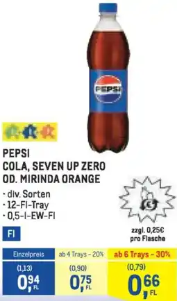 Metro Cola, seven up zero od. mirinda orange Angebot