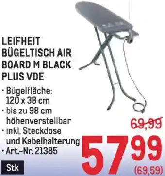 Metro Bügeltisch air board m black plus vde Angebot