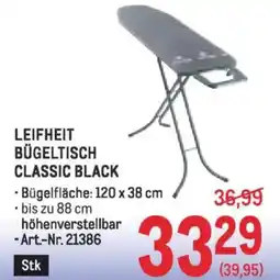 Metro Leifheit bügeltisch classic black Angebot