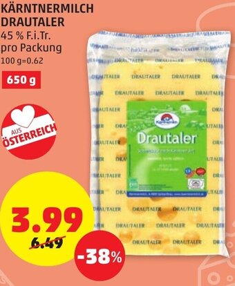 PENNY Kärntnermilch Drautaler 650g Angebot