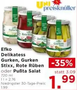 Unimarkt Delikatess Gurken, Gurken Stixx, Rote Rüben oder Pußta Salat Unimarkt Angebot