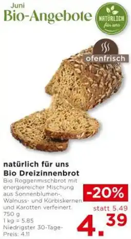 Unimarkt Bio Dreizinnenbrot Angebot