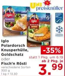 Unimarkt Polardorsch knusperhülle, goldschatz oder fisch'n rösti Angebot