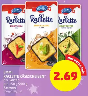 PENNY Emmi Raclette Käsescheiben 150g/200g Angebot