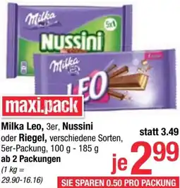 Maximarkt Milka Leo, Nussini oder Riegel Angebot