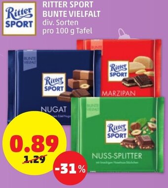 PENNY Ritter Sport Bunte Vielfalt 100g Angebot