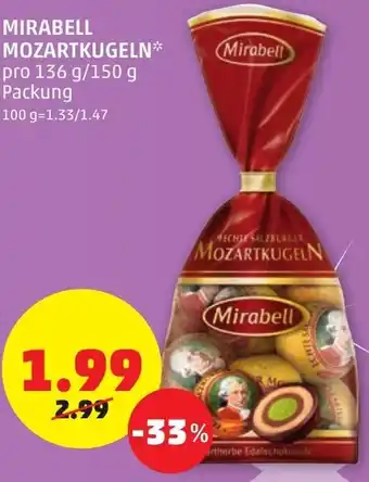 PENNY Mirabell Mozartkugeln 136g/150g Angebot