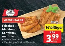 Lidl WIESENTALER Frisches Maishendl Schnitzel mariniert Angebot