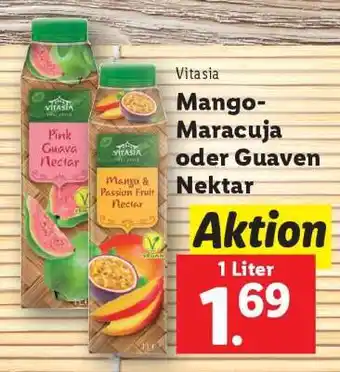 Lidl Vitasia Mango-Maracuja oder Guaven Nektar Angebot