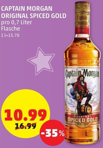 PENNY Captain Morgan Original Spiced Gold 0,7 Liter Angebot