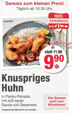 Maximarkt Knuspriges Huhn Angebot