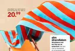 HEMA Strandlaken van zacht velours met handige flap Angebot