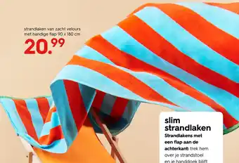 HEMA Strandlaken van zacht velours met handige flap Angebot