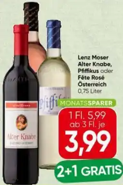 Spar Lenz Moser Alter Knabe, Pfiffikus oder Fête Rosé Österreich Angebot