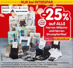 Interspar Auf alle herren-wäsche- und herren- strumpfartikel Angebot
