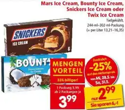 Interspar Mars Ice Cream, Bounty Ice Cream, Snickers Ice Cream oder Twix Ice Cream Angebot