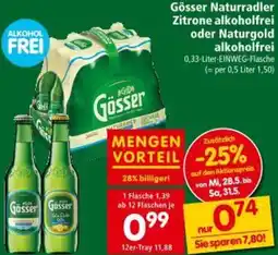 Interspar Naturradler Zitrone alkoholfrei oder Naturgold alkoholfrei Angebot