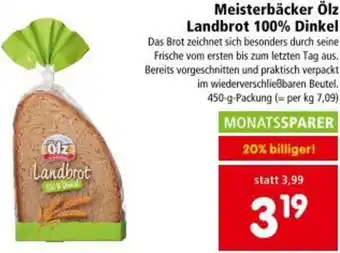 Interspar Meisterbäcker Ölz Landbrot Angebot
