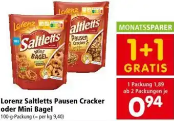 Interspar Saltletts Pausen Cracker oder Mini Bagel Angebot