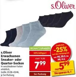 Interspar Erwachsenen Sneaker- oder Quarter-Socken Angebot
