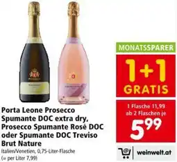 Interspar Prosecco Spumante Rosé DOC oder Spumante DOC Treviso Brut Nature Angebot