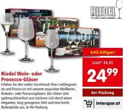 Interspar Riedel Wein- oder Prosecco-Gläser Angebot