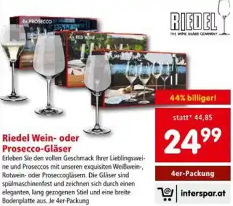 Interspar Riedel Wein- oder Prosecco-Gläser Angebot
