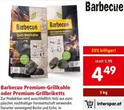Interspar Barbecue Premium-Grillkohle oder Premium-Grillbriketts Angebot
