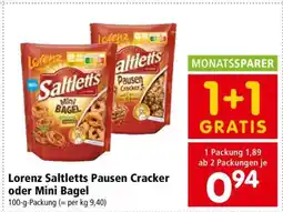 Interspar Lorenz Saltletts Pausen Cracker oder Mini Bagel Angebot