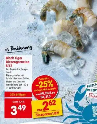 Interspar Black Tiger Riesengarnelen 8/12 Angebot