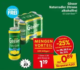 Interspar GÖSSER NATURRADLER ZITRONE ALKOHOLFREI Angebot