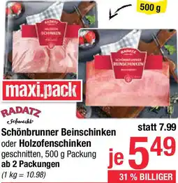 Maximarkt Schönbrunner Beinschinken oder Holzofenschinken Angebot