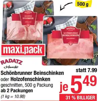Maximarkt Schönbrunner Beinschinken oder Holzofenschinken Angebot