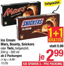 Maximarkt Ice Cream Mars, Bounty, Snickers oder Twix Angebot
