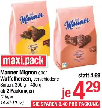 Maximarkt Mignon oder Waffelherzen Angebot