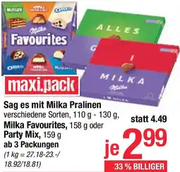 Maximarkt Milka Favourites oder Party Mix Angebot