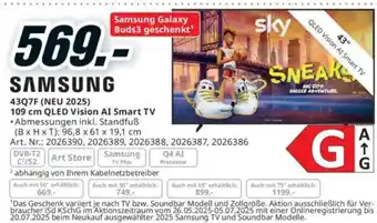 Media Markt Samsung cm QLED Vision AI Smart TV Angebot