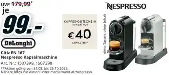 Media Markt Nespresso Kapselmaschine Angebot