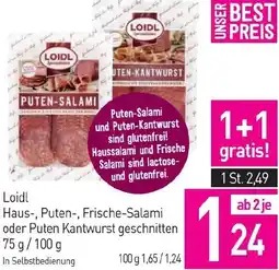 Sutterlüty Haus-, Puten-, Frische-Salami oder Puten Kantwurst geschnitten Angebot
