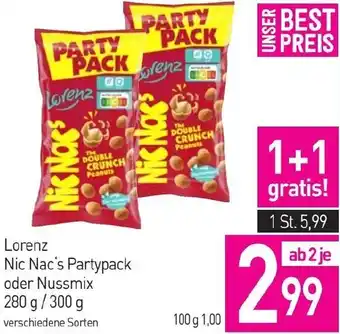 Sutterlüty Nic Nac's Partypack oder Nussmix Angebot