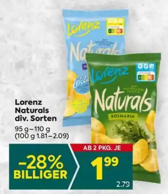 Billa Lorenz Naturals div. Sorten Angebot